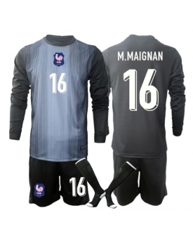 Billige Fotballdrakt Frankrike Mike Maignan #16 Keeper Replika Hjemmedraktsett Barn VM 2026 Langermet (med bukser)